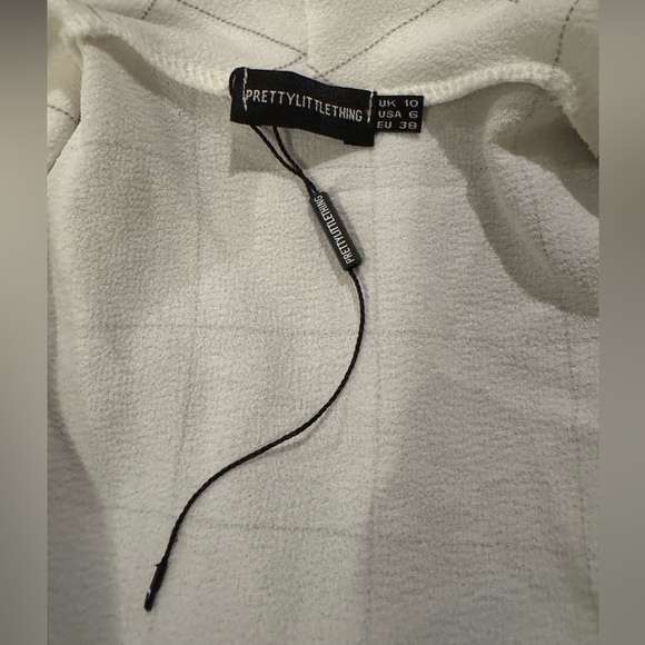 PrettyLittleThing White Check Blazer Dress US 6 - Picture 7 of 10